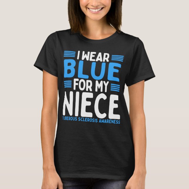 Blue Tunt Uncle Tuberous Sclerosis Awareness Niece T-Shirt (Vorderseite)