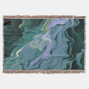 Blue Turbulence Acrylic Pour Abstrakt Art Decke