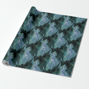Blue Turbulence Acrylic Pour Abstrakt Art Geschenkpapier