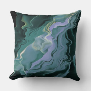 Blue Turbulence Acrylic Pour Abstrakt Art Kissen