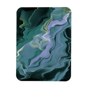 Blue Turbulence Acrylic Pour Abstrakt Art Magnet