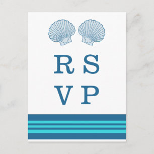 Blue Türkise Nautical Seashells UAWG Postkarte