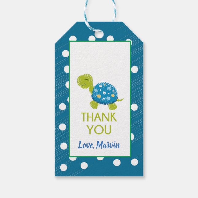 Blue Turtle Gift Tag Geschenkanhänger (Vorderseite)