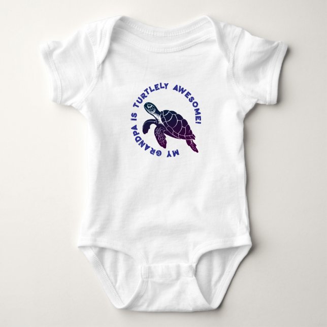 Blue Turtle GRANDPA Baby Strampler (Vorderseite)