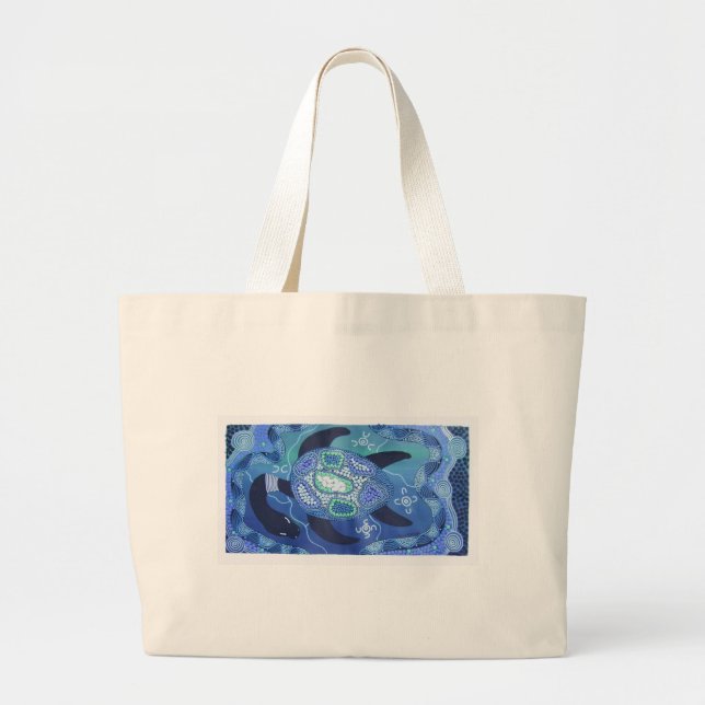 BLUE TURTLE JUMBO STOFFBEUTEL (Vorne)