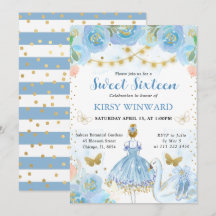 Blue Tutu Blonde Hair Ballerina Sweet 16