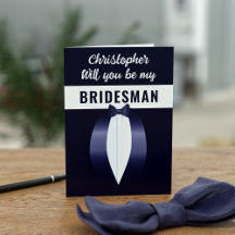 Blue Tuxedo Wedding Brautparty Vorschlag Card