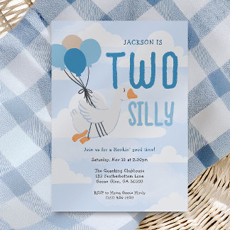 Blue Two Albern Goose 2. Geburtstag Einladung