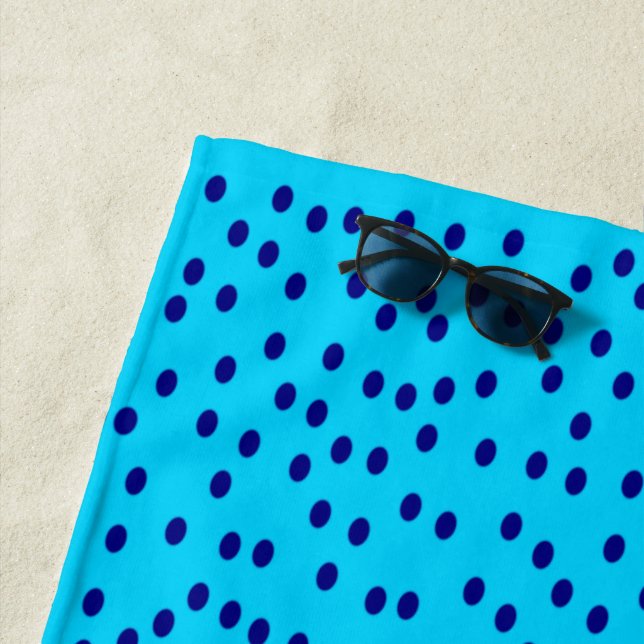Blue Two Toned Polka Dots Strandtuch (Beispiel)