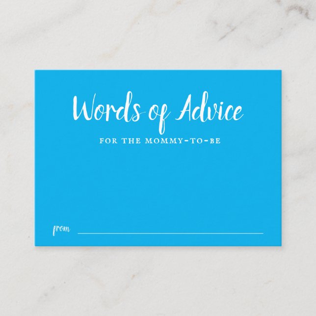 Blue Typography Boy Baby Shower Addon Begleitkarte (Vorderseite)