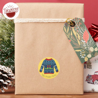 BLUE UGLY SWEATER PARTY RUNDER AUFKLEBER