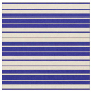 Blue und Beige Lines Stoff