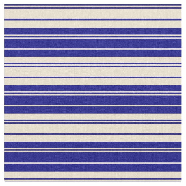 Blue und Beige Lines Stoff (Nahaufnahme)