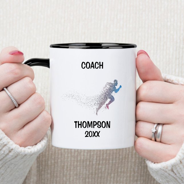 Blue und Black Track Coach Tasse (Von Creator hochgeladen)
