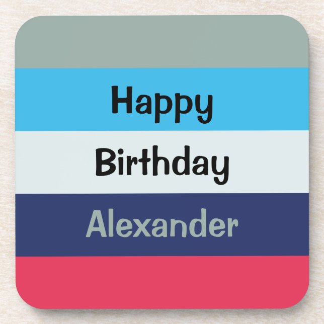 Blue und Burgundy Text Template Getränkeabdeckung Getränkeuntersetzer (Vorderseite)