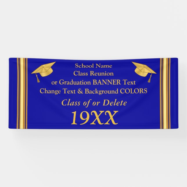 Blue und Gold Abschluss oder Class Wiedersehen Ban Banner (Horizontal)