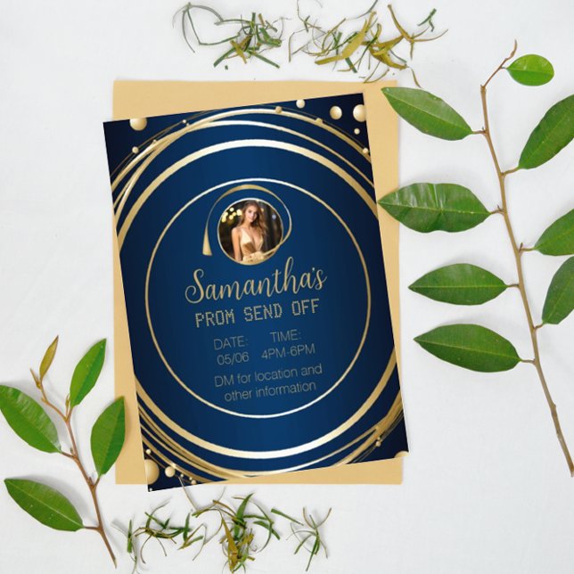 Blue und Gold Luxy Prom Absenden Flyer (Von Creator hochgeladen)