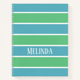 Blue und Green Stripes Notebook Notizbuch
