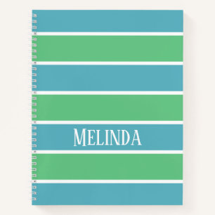 Blue und Green Stripes Notebook Notizbuch