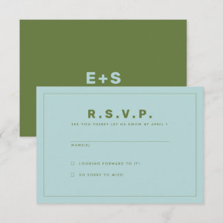 Blue und Green Wes Anderson Inspirierte RSVP-Karte Einladung