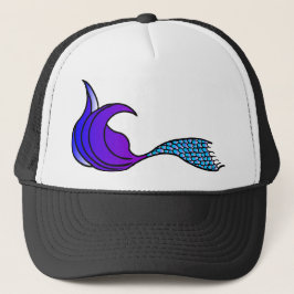 Blue und Lila Mermaid-Schwanz Truckerkappe