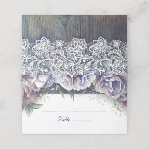 Blue und Maroon Rustic Floral Wedding Platzkarte