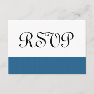 Blue und Navy Retro Squares Hochzeitskollektion RSVP Karte
