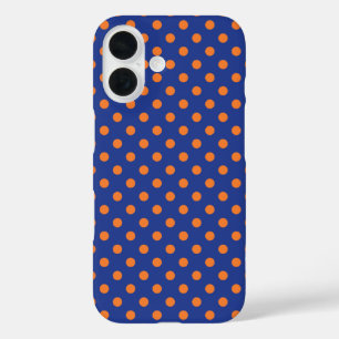 Blue und Orange Polka Dots iPhone 16 Hülle