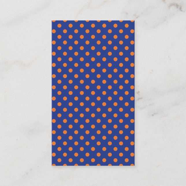 Blue und Orange Polka Dots Visitenkarte (Vorderseite)