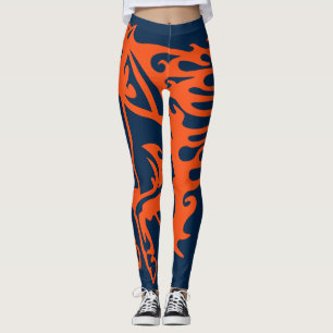 Blue und Orange Pony Pferde Stallion Steed Lineart Leggings