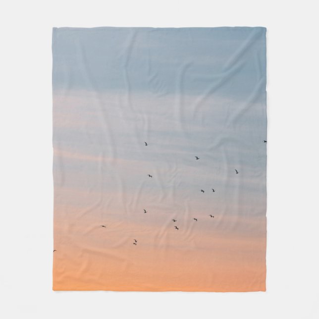 BLUE- UND ORANGE-SKIEN-FLOCK FLEECEDECKE (Vorderseite)