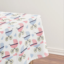 Blue und PInk Baby Buggyen Tablecloth Babydusche Tischdecke