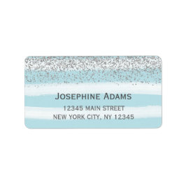 Blue und Silver Address Labels Adressaufkleber