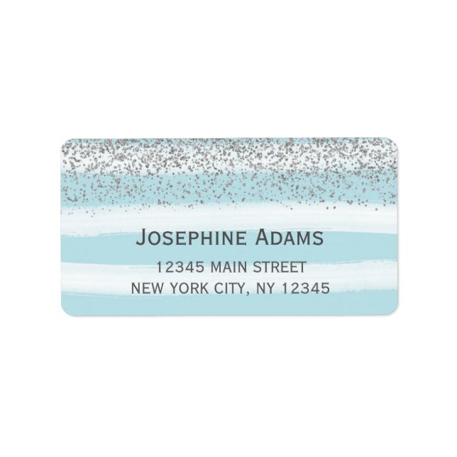 Blue und Silver Address Labels Adressaufkleber (Vorne)