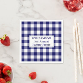 Blue und White Buffalo Karo Name Family Picnic Serviette