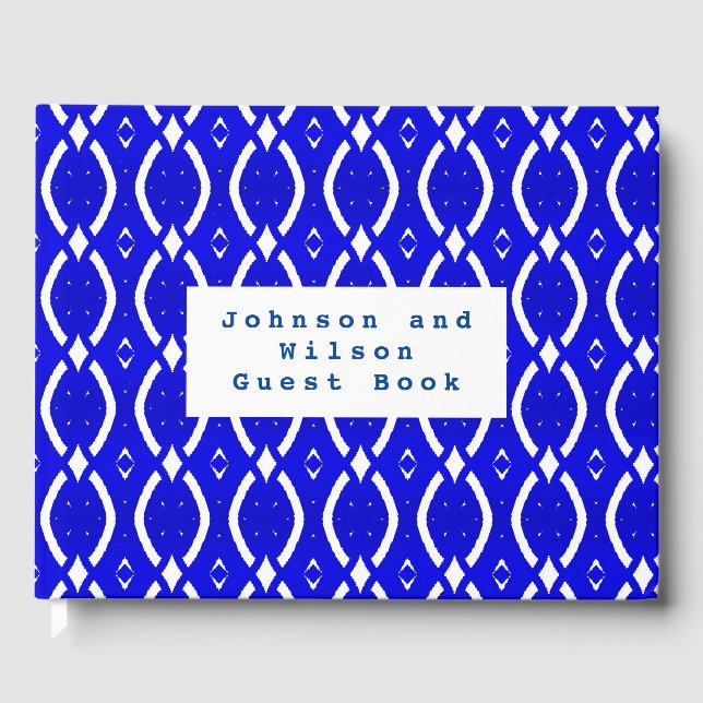 Blue und White Guest Book Gästebuch (Vorderseite)