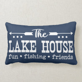 Blue und White Lake House Lendenkissen