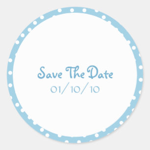 Blue und White Polka Dot Stickers