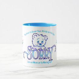 BLUE UND WHITE SORRY TASSE