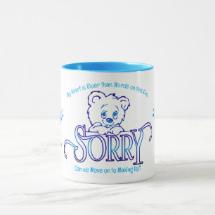 BLUE UND WHITE SORRY TASSE