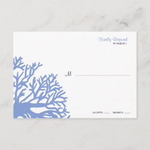 Blue und Yellow Tropical Coral Wedding Rsvp