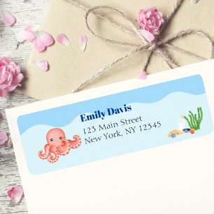 Blue Under Sea Baby Boy Shower Octopus