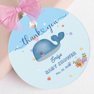 Blue Under Sea Baby Boy Shower Whale Geschenkanhänger