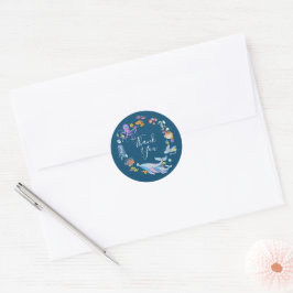 Blue Under Sea Baby Shower Vielen Dank Runder Aufkleber