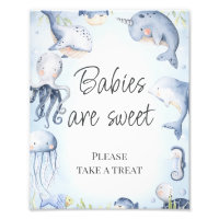 Blue Under Sea Boys Baby Shower Table Sign