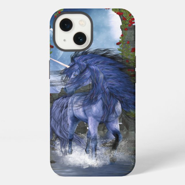 Blue Unicorn 2 iPhone Hülle (Rückseite)