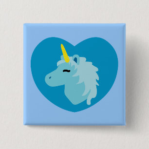Blue Unicorn Button