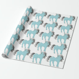Blue Unicorn Geschenkpapier