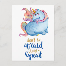 Blue Unicorn Inspiration Zitat Postkarte