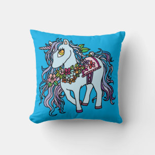 Blue Unicorn Kissen